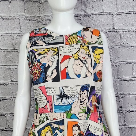 Hemet Comic Strip Skater Dress, Women's Large - Picture 1 of 6